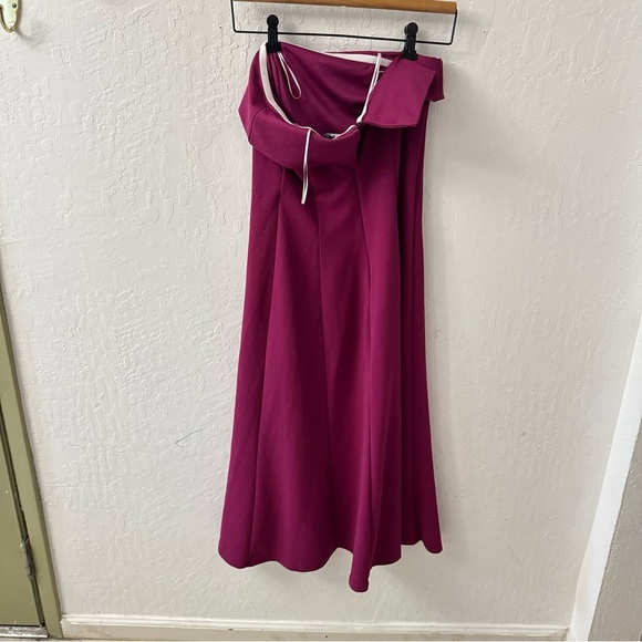 Marina Pink Purple Off Shoulder Fit Flare Midi Dress XS - Picture 7 of 8